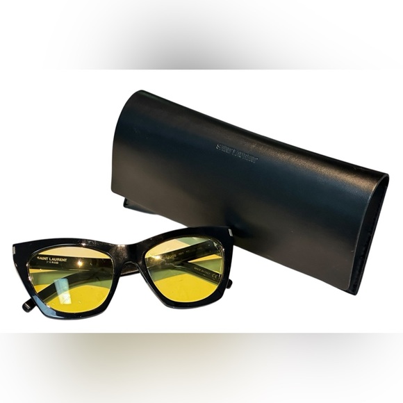 Saint Laurent Other - SAINT LAURENT PARIS SL 214 KATE Sunglasses – Black Frame / Yellow Lens